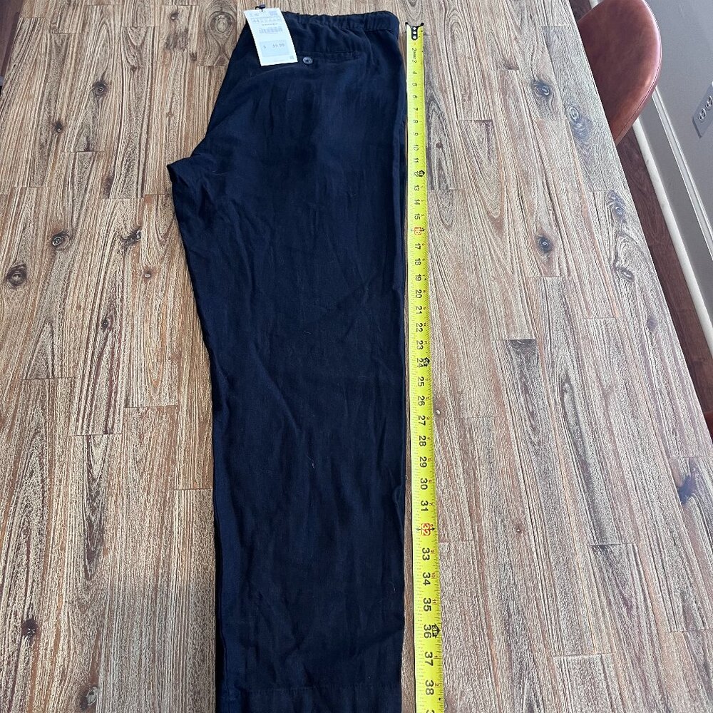 Zara Linen Large Pants in Black Size 44 (US: 34) w/ tags